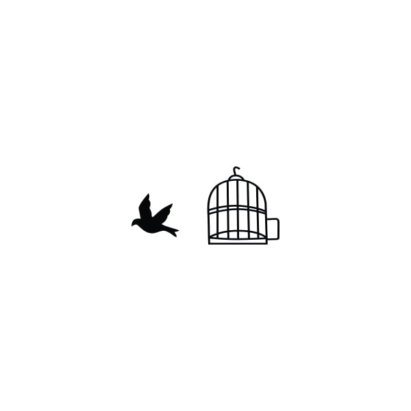 Tattify Bird Cage Temporary Tattoo - Learn to Fly (Set of 2) - Walmart.com